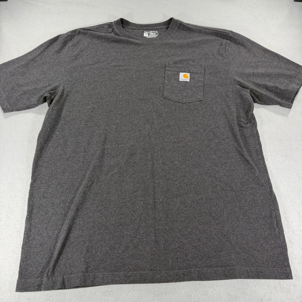 Carhartt K87 Pocket T Shirt XLT Tall Charcoal Gray Loose Fit Workwear